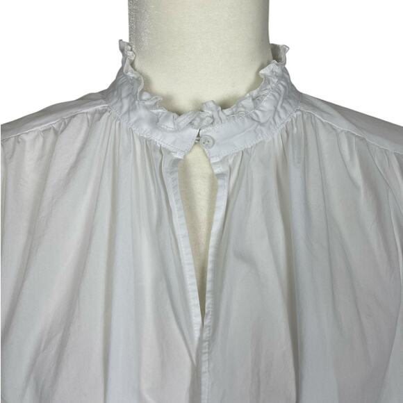 Zara Cotton Poet Blouse Women's Size XS Oversized Ruffle Romantic Boho Whimsy - Picture 3 of 12